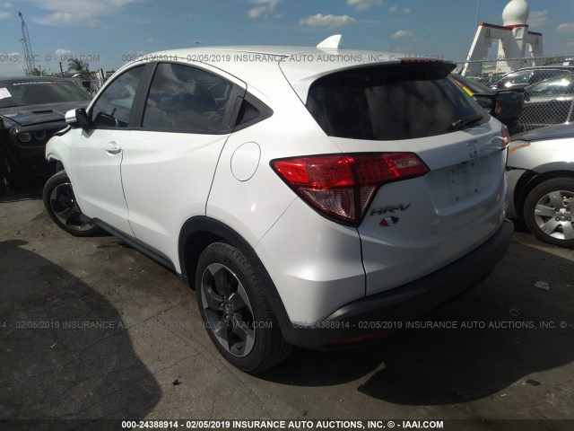 3CZRU5H51JM709716 - 2018 HONDA HR-V EX WHITE photo 3