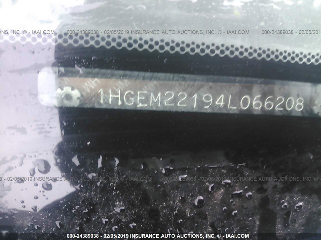 1HGEM22194L066208 - 2004 HONDA CIVIC DX VP Qara foto 9