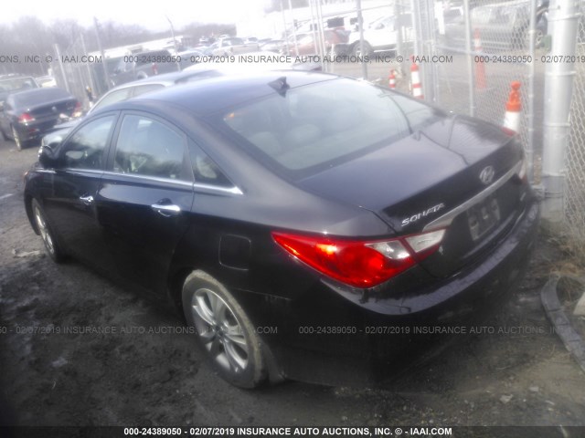 5NPEC4AC1DH532279 - 2013 HYUNDAI SONATA SE/LIMITED BLACK photo 3