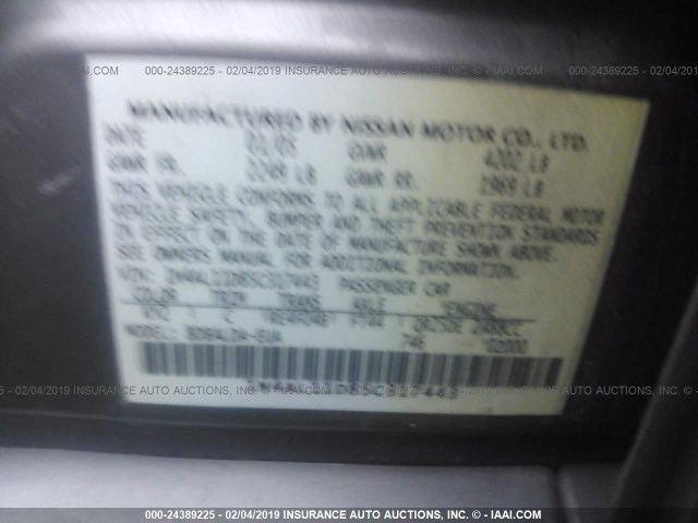 1N4AL11D85C317443 - 2005 NISSAN ALTIMA S/SL Champagne photo 9