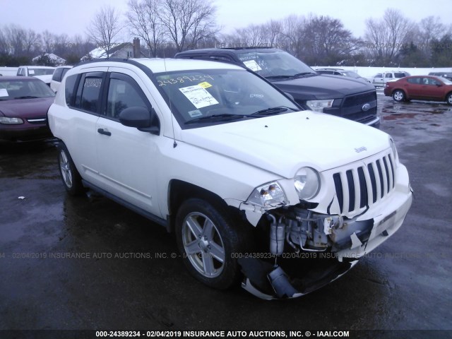 1J8FF47WX8D775381 - 2008 JEEP COMPASS SPORT WHITE photo 1