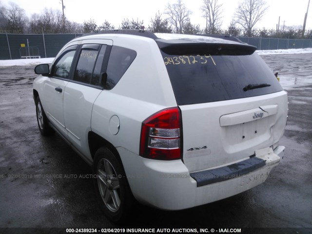 1J8FF47WX8D775381 - 2008 JEEP COMPASS SPORT WHITE photo 3