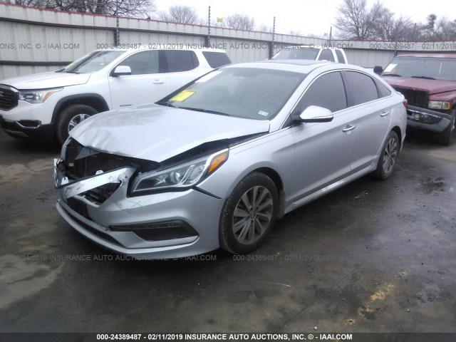 5NPE34AF8HH475157 - 2017 HYUNDAI SONATA SPORT/LIMITED SILVER photo 2