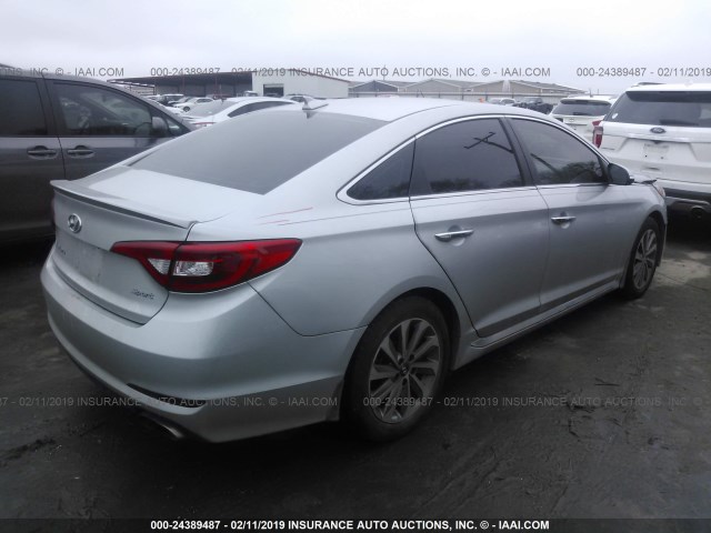 5NPE34AF8HH475157 - 2017 HYUNDAI SONATA SPORT/LIMITED SILVER photo 4