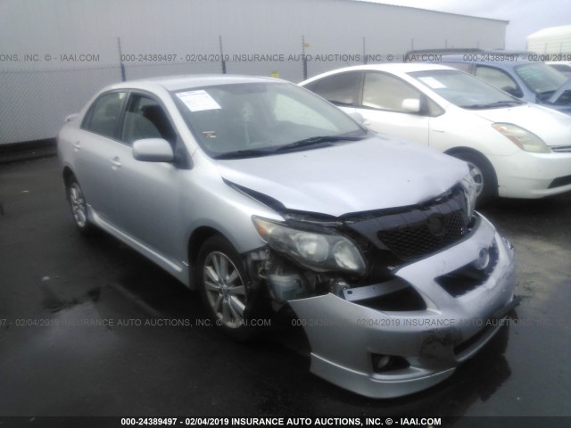 1NXBU40E99Z095451 - 2009 TOYOTA COROLLA S/LE/XLE SILVER photo 1