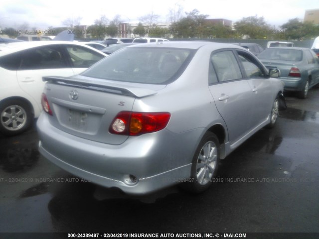 1NXBU40E99Z095451 - 2009 TOYOTA COROLLA S/LE/XLE SILVER photo 4