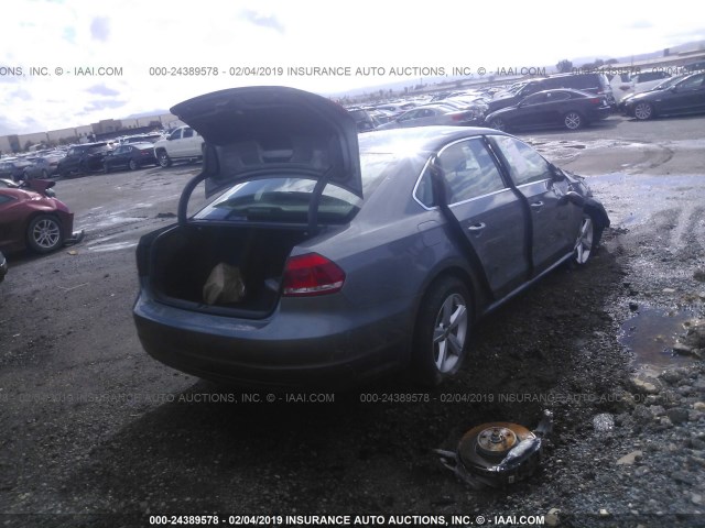 1VWBP7A33DC140292 - 2013 VOLKSWAGEN PASSAT SE GRAY photo 4