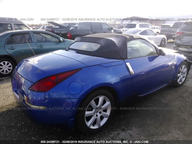 JN1AZ36A84T014294 - 2004 NISSAN 350Z ROADSTER BLUE photo 4