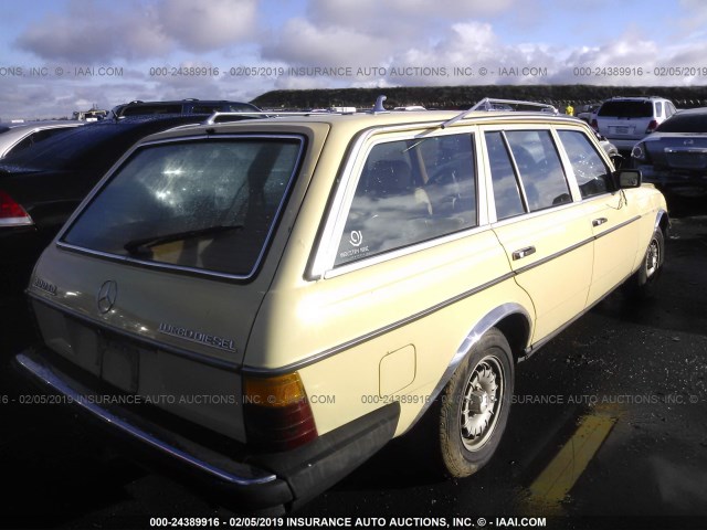 WDBAB93A1DN013029 - 1983 MERCEDES-BENZ 300 TDT YELLOW photo 4