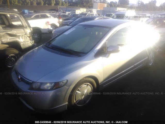 JHMFA362X7S007746 - 2007 HONDA CIVIC HYBRID SILVER photo 2