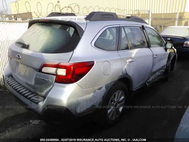 4S4BSAAC4J3252721 - 2018 SUBARU OUTBACK 2.5I SILVER photo 4