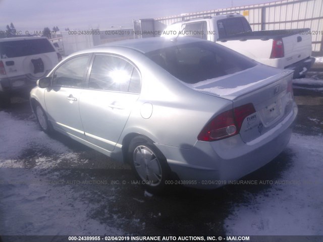 JHMFA36257S006987 - 2007 HONDA CIVIC HYBRID BLUE photo 3