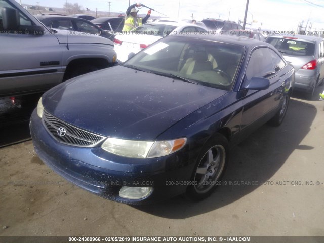 2T1CF28P11C428577 - 2001 TOYOTA CAMRY SOLARA SE/SLE BLUE photo 2