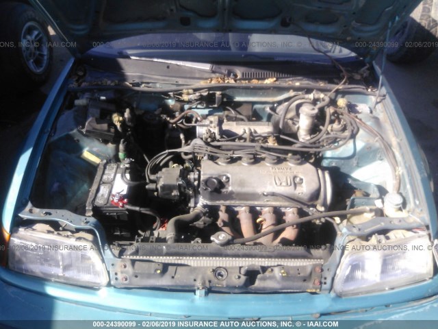 2HGED7369MH567927 - 1991 HONDA CIVIC SI GREEN photo 10