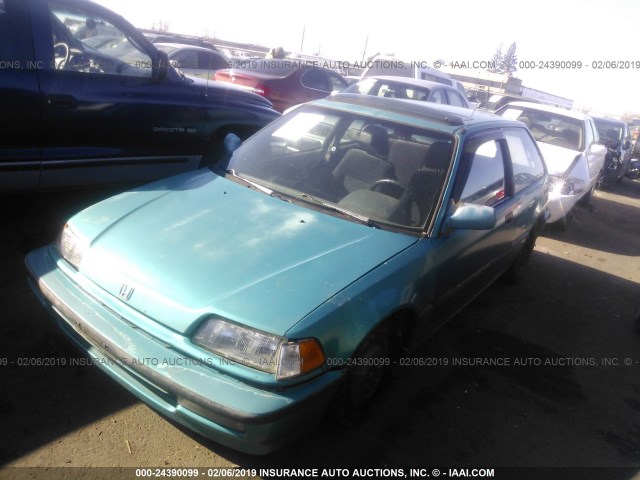 2HGED7369MH567927 - 1991 HONDA CIVIC SI GREEN photo 2