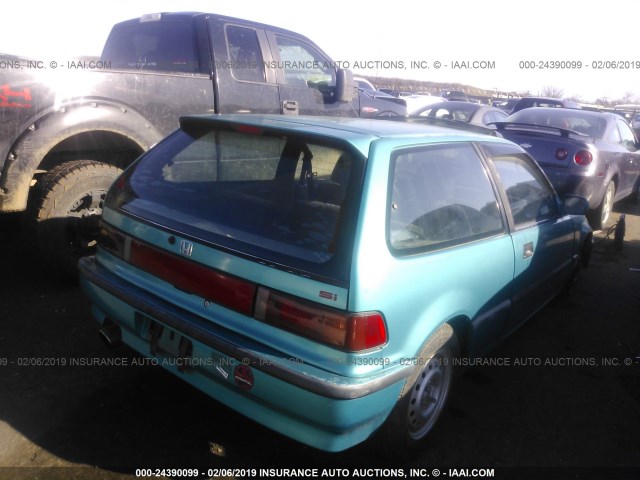 2HGED7369MH567927 - 1991 HONDA CIVIC SI GREEN photo 4