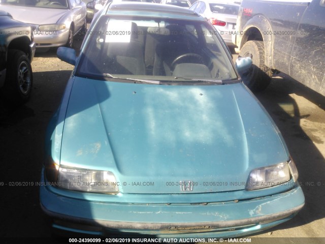 2HGED7369MH567927 - 1991 HONDA CIVIC SI GREEN photo 6