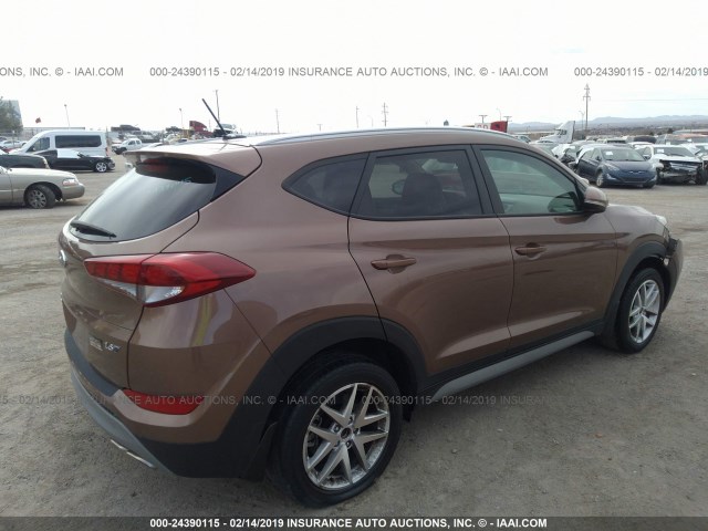 KM8J33A29HU400930 - 2017 HYUNDAI TUCSON LIMITED/SPORT AND ECO/SE BROWN photo 4