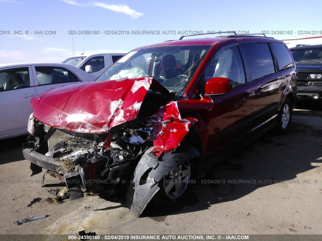 2C4RDGCG3DR655715 - 2013 DODGE GRAND CARAVAN SXT RED photo 2