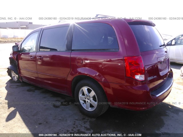 2C4RDGCG3DR655715 - 2013 DODGE GRAND CARAVAN SXT RED photo 3