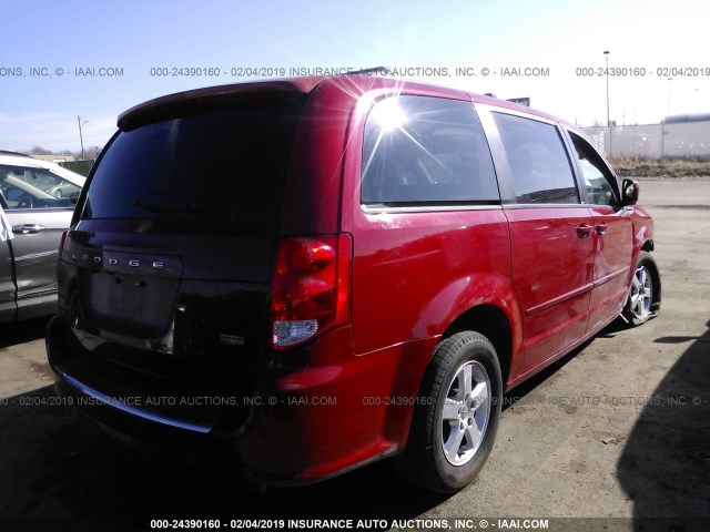 2C4RDGCG3DR655715 - 2013 DODGE GRAND CARAVAN SXT RED photo 4