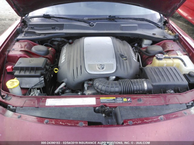 2B3KA53H46H136366 - 2006 DODGE CHARGER R/T BURGUNDY photo 10