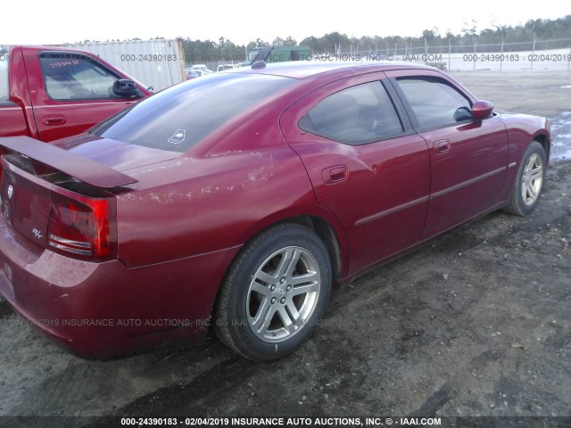 2B3KA53H46H136366 - 2006 DODGE CHARGER R/T BURGUNDY photo 4