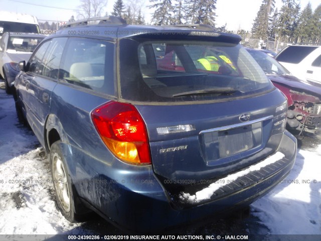 4S4BP61C576307585 - 2007 SUBARU LEGACY OUTBACK 2.5I BLUE photo 3