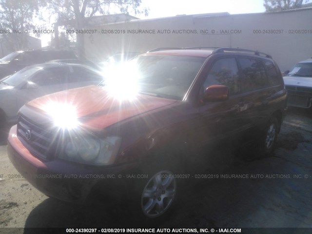 JTEHF21A020072044 - 2002 TOYOTA HIGHLANDER LIMITED RED photo 2