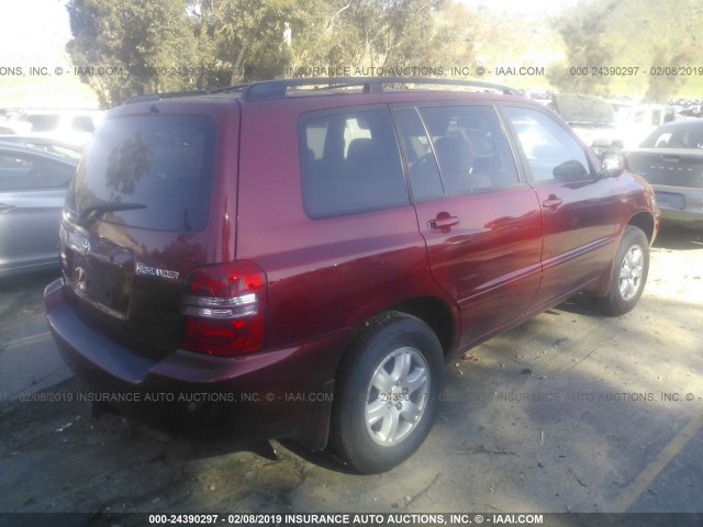 JTEHF21A020072044 - 2002 TOYOTA HIGHLANDER LIMITED RED photo 4