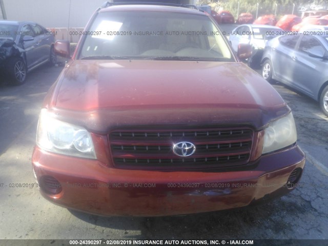 JTEHF21A020072044 - 2002 TOYOTA HIGHLANDER LIMITED RED photo 6