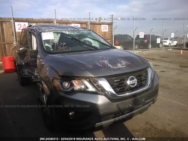 5N1DR2MM0HC628307 - 2017 NISSAN PATHFINDER S/SV/SL/PLATINUM GRAY photo 1