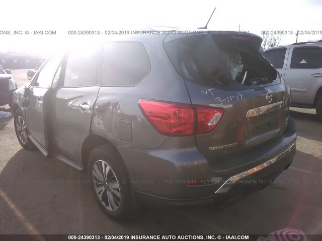 5N1DR2MM0HC628307 - 2017 NISSAN PATHFINDER S/SV/SL/PLATINUM GRAY photo 3
