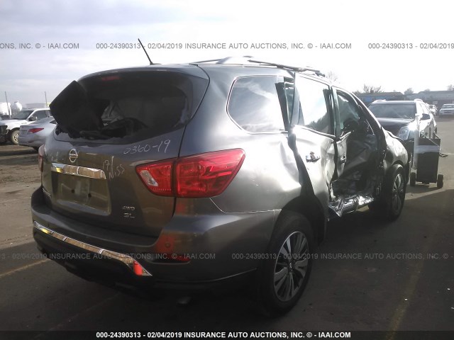 5N1DR2MM0HC628307 - 2017 NISSAN PATHFINDER S/SV/SL/PLATINUM GRAY photo 4