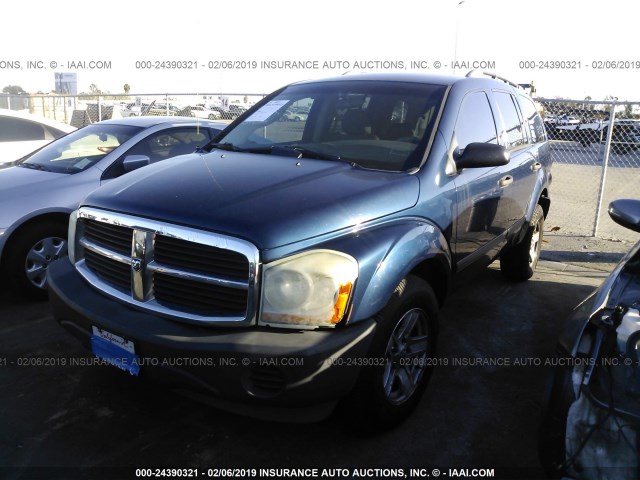 1D4HD38K36F128367 - 2006 DODGE DURANGO SXT BLUE photo 2