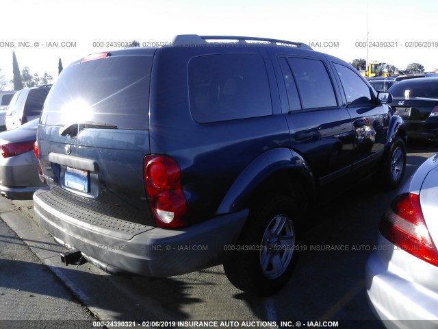 1D4HD38K36F128367 - 2006 DODGE DURANGO SXT BLUE photo 4