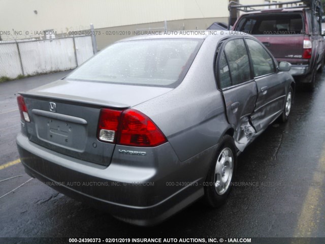 JHMES96634S020543 - 2004 HONDA CIVIC HYBRID SILVER photo 4