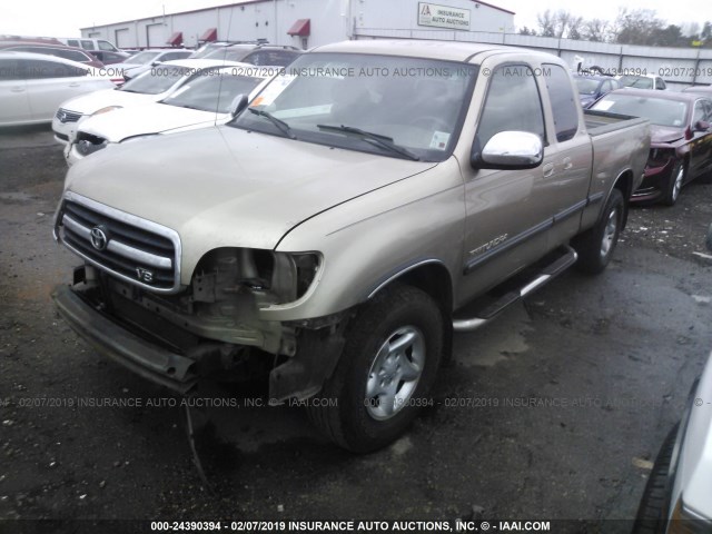 5TBRT34161S204179 - 2001 TOYOTA TUNDRA ACCESS CAB/ACCESS CAB SR5 TAN photo 2