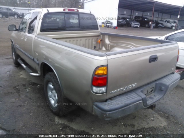 5TBRT34161S204179 - 2001 TOYOTA TUNDRA ACCESS CAB/ACCESS CAB SR5 TAN photo 3