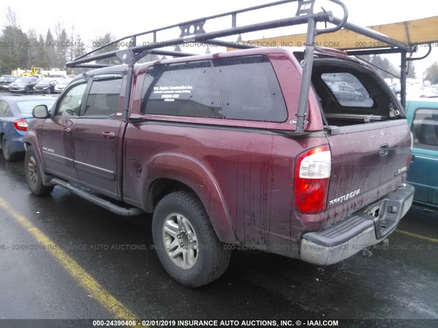 5TBDT44195S472178 - 2005 TOYOTA TUNDRA DOUBLE CAB SR5 MAROON photo 3