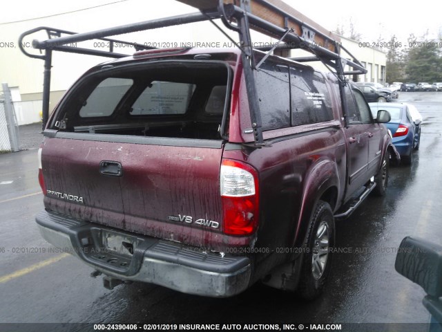 5TBDT44195S472178 - 2005 TOYOTA TUNDRA DOUBLE CAB SR5 MAROON photo 4