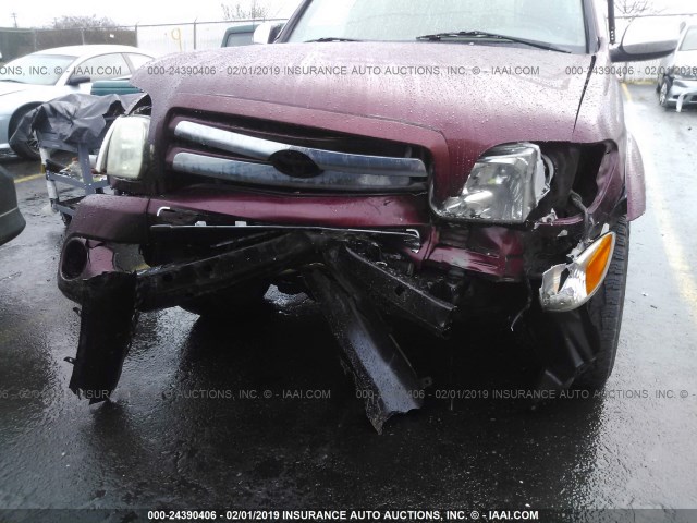 5TBDT44195S472178 - 2005 TOYOTA TUNDRA DOUBLE CAB SR5 MAROON photo 6