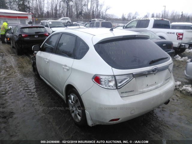 JF1GH61619G813984 - 2009 SUBARU IMPREZA 2.5I WHITE photo 3