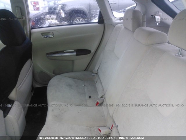 JF1GH61619G813984 - 2009 SUBARU IMPREZA 2.5I WHITE photo 8