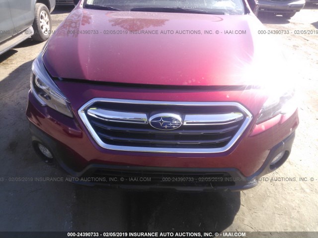 4S4BSENC6K3249225 - 2019 SUBARU OUTBACK 3.6R LIMITED RED photo 6