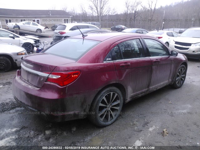 1C3CCBBB3DN729461 - 2013 CHRYSLER 200 TOURING MAROON photo 4