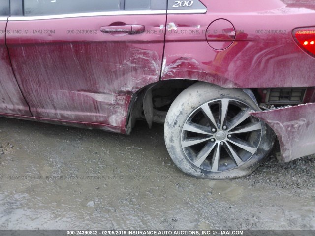 1C3CCBBB3DN729461 - 2013 CHRYSLER 200 TOURING MAROON photo 6