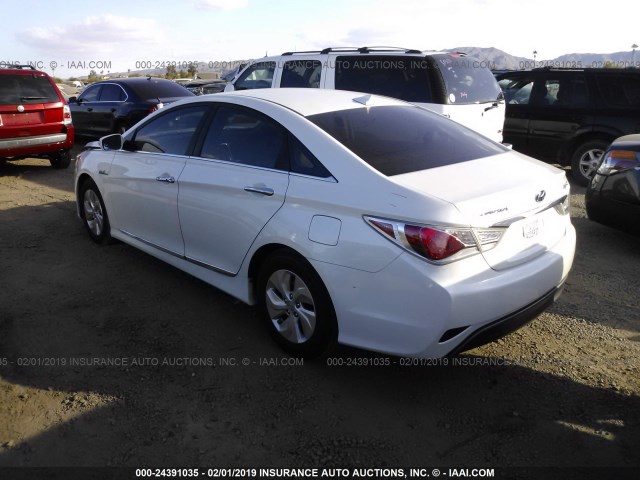 KMHEC4A45DA075942 - 2013 HYUNDAI SONATA HYBRID WHITE photo 3