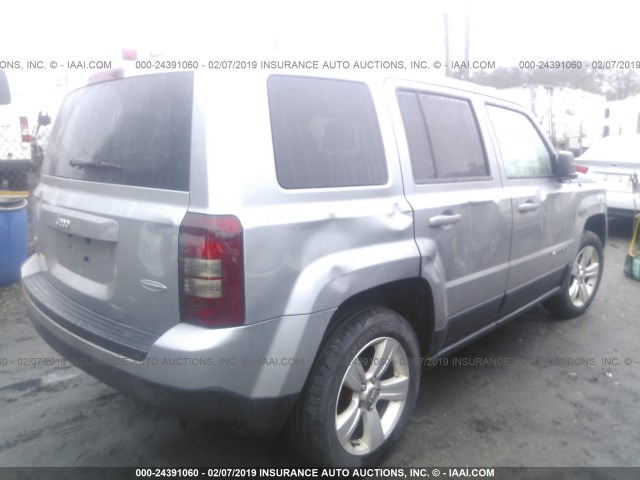 1C4NJRFB5ED847645 - 2014 JEEP PATRIOT LATITUDE GRAY photo 4