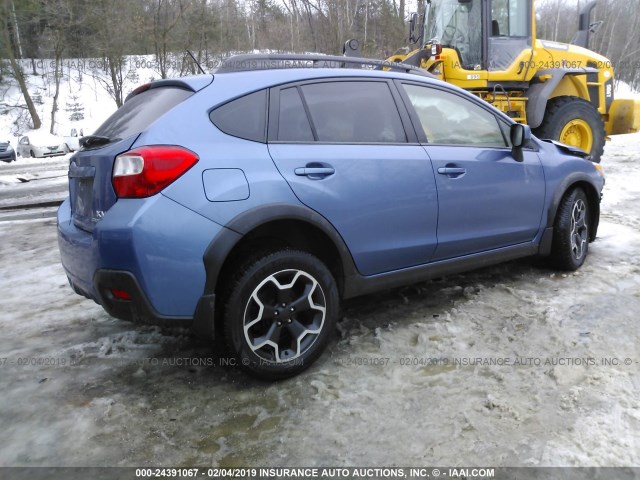 JF2GPAGC7E8216809 - 2014 SUBARU XV CROSSTREK 2.0 LIMITED BLUE photo 4